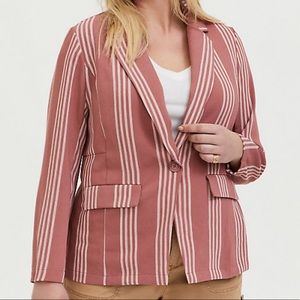 🆕 DUSTY ROSE STRIPE LONGLINE BOYFRIEND BLAZER